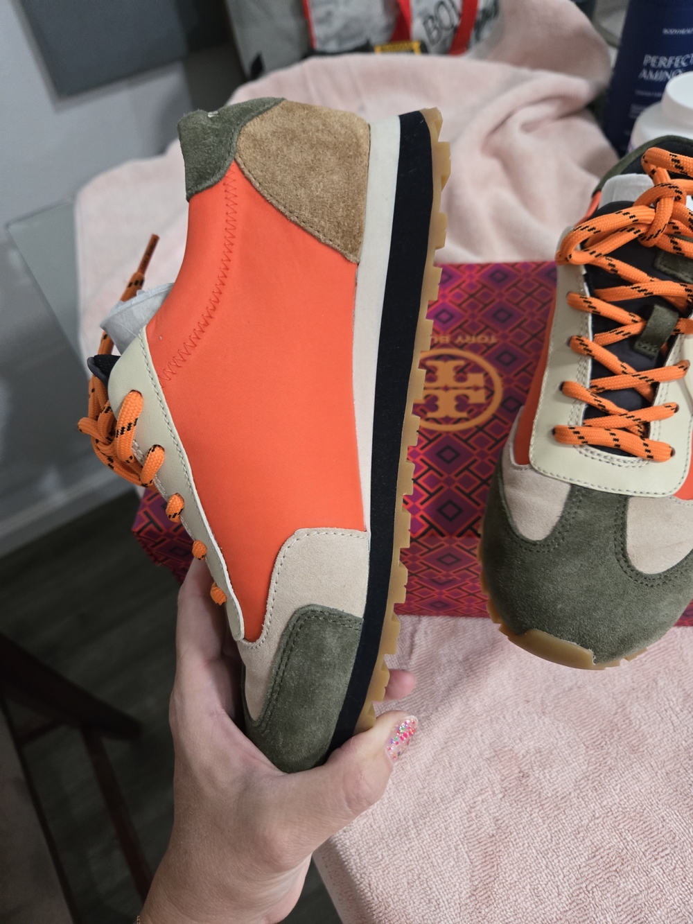 Tory Burch Annie Nylon Runner in a vibrant colorblock design Women - Picture 8 of 9